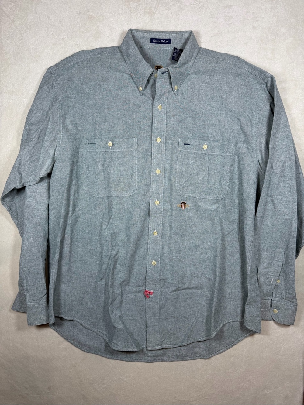 Gant USA 2XLT Oxford OCBD Men's Heather Gray Button-Down Oxford Shirt